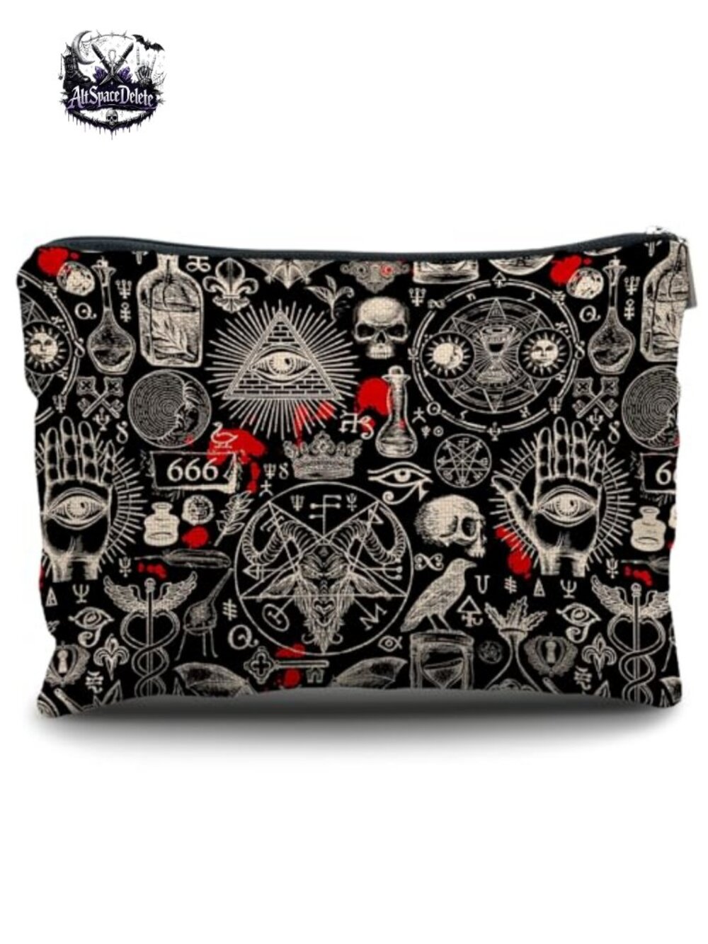 Linen Gothic Makeup Bag Retro Small Cosmetic Case for Purse Gift
